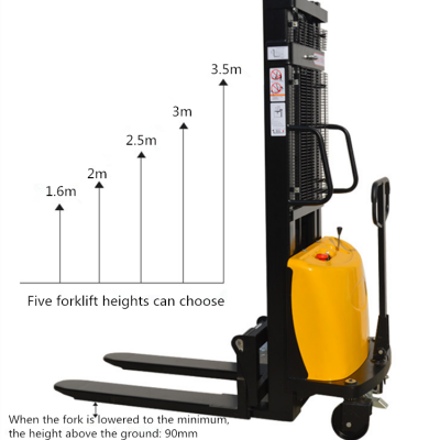 Electric Stacker Truck Pallet Lift Stacker Capacity 1000/2000kg Full Electric Forklift in Warehouse